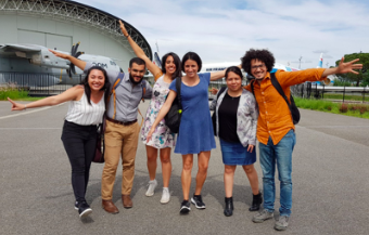 Les étudiants et l’équipe MUFRAMEX, lors de la visite à la chaîne Airbus